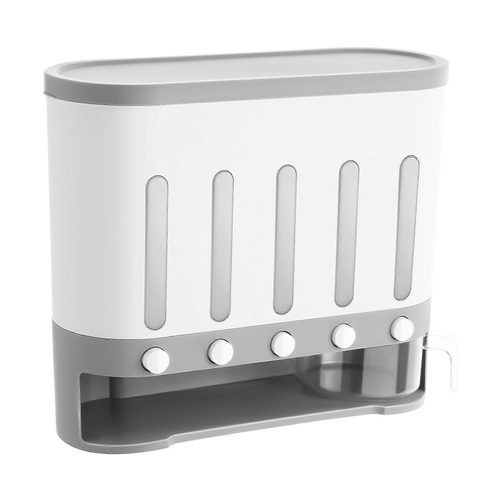 5-Compartment Dry Food Dispenser Wall-mounted Storage Containers Set