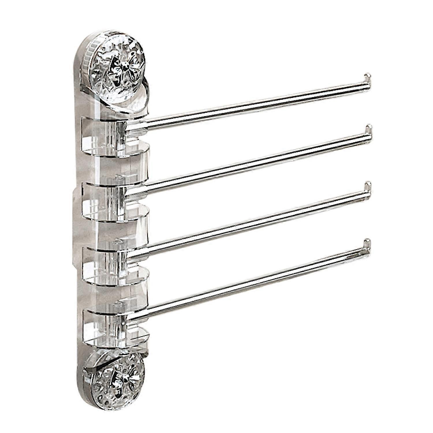 Towel Rack with Rotatable Swing Arm Suction Cup Design Simple Installation Wall Mounted Bathroom