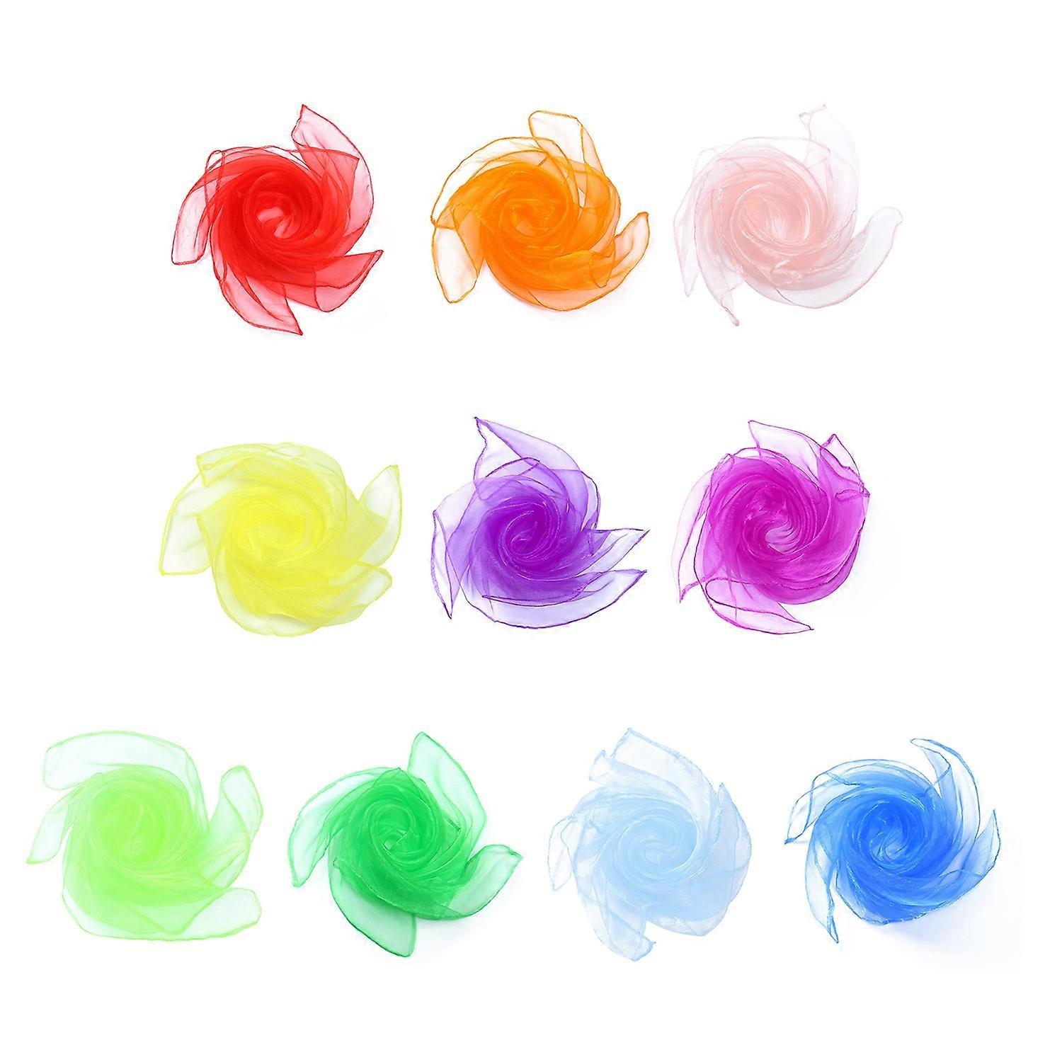 10Pcs Dance Scarves Juggling Scarves Washable Multipurpose Children Movement Learning Education