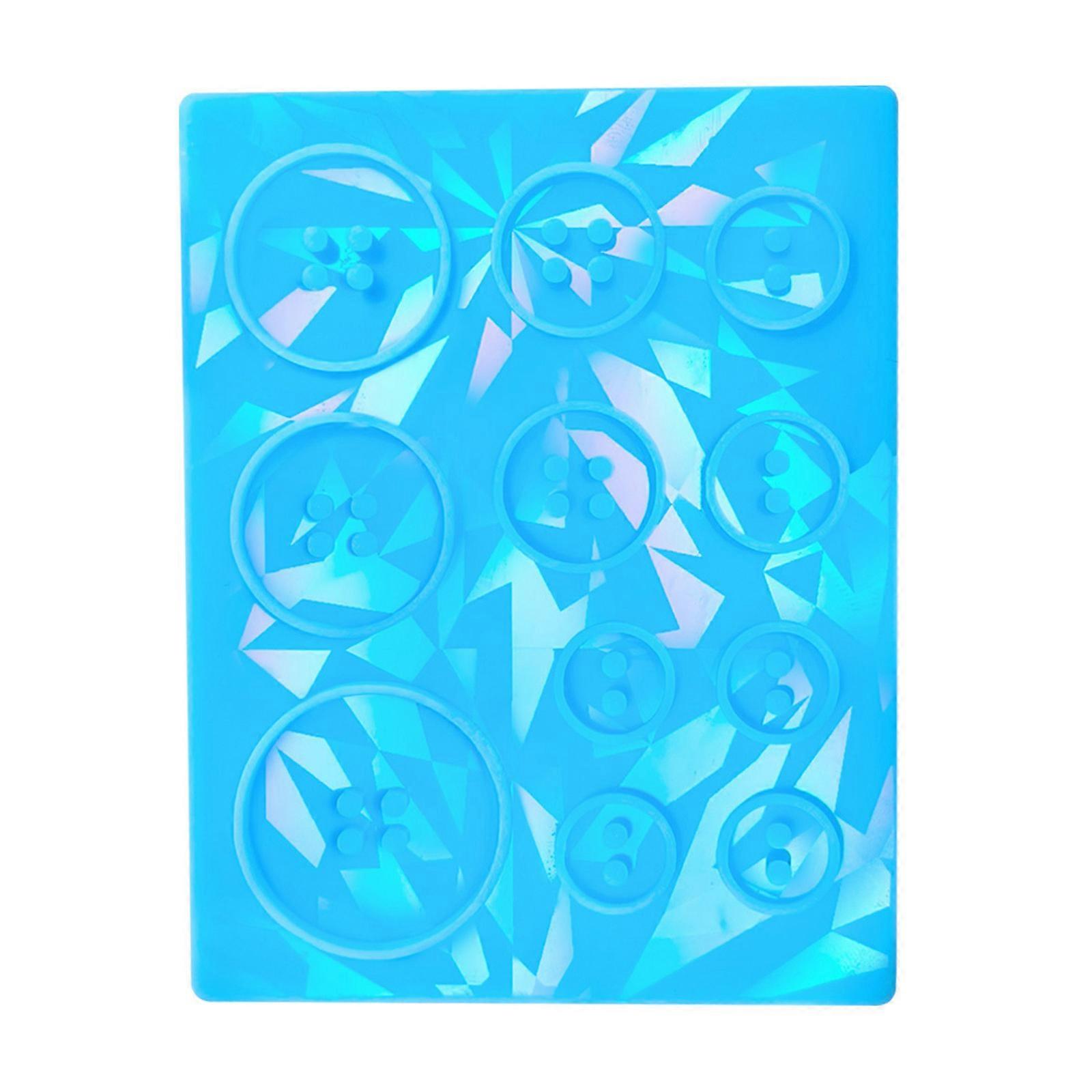 Holographic Button Silicone Mold for Resin Molds Unique Buttons with Sparkling Effect Jewellery Making Molds DIY Craft Blue