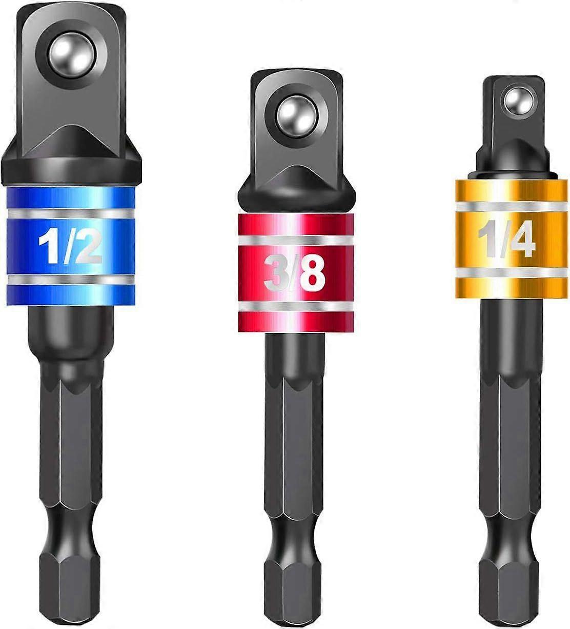 Impact Grade Socket Wrench Adapter Extension Set Turns Power Drill Into High Speed Nut Driver,Hex Shank Bit Square Power Drill Cordless Impact Sockets