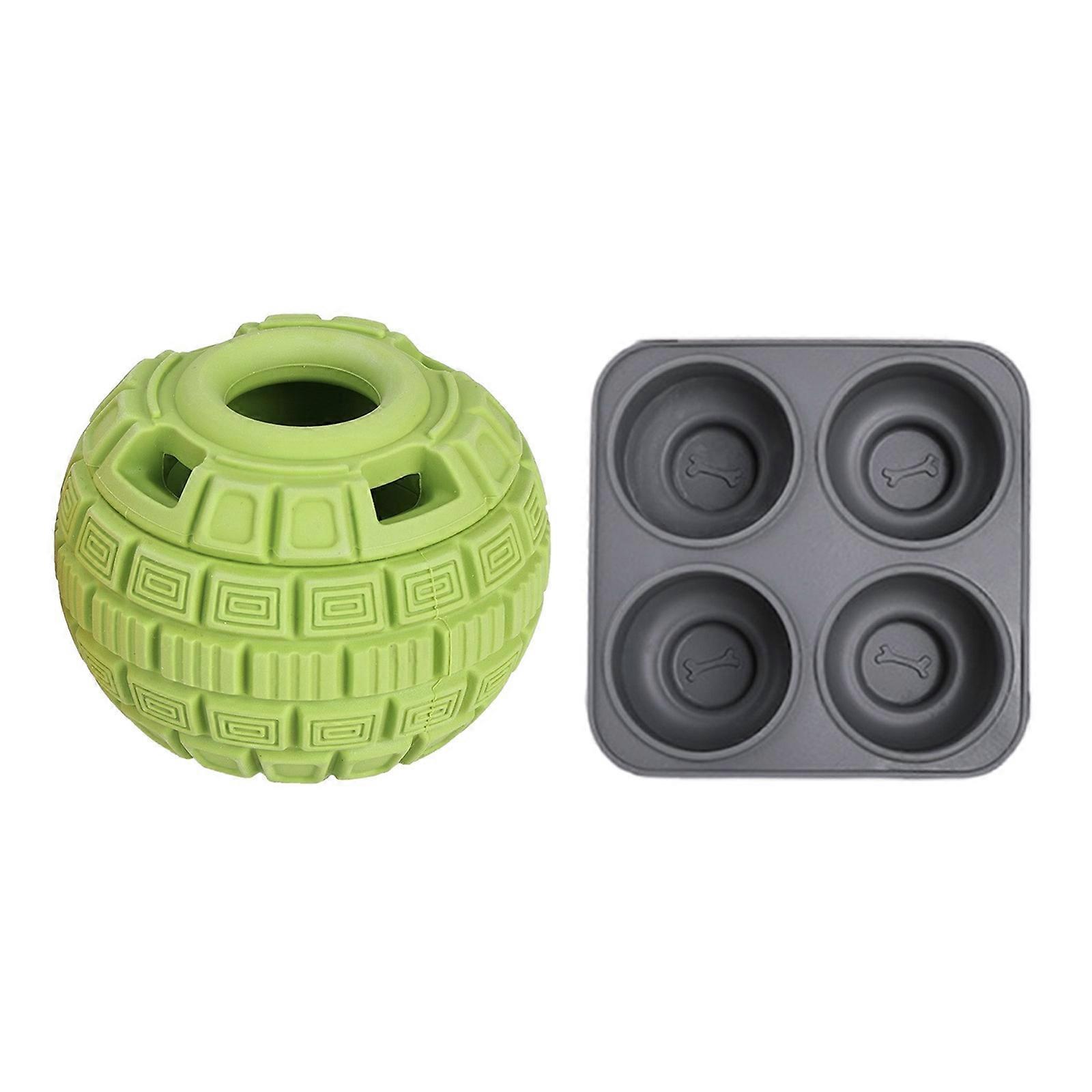 Giocattolo per mangiatoia puzzle per cani Giocattolo da masticare in gomma coinvolgente per varie razze Stimolazione mentale e sollievo dalla noia Treat Feeder verde