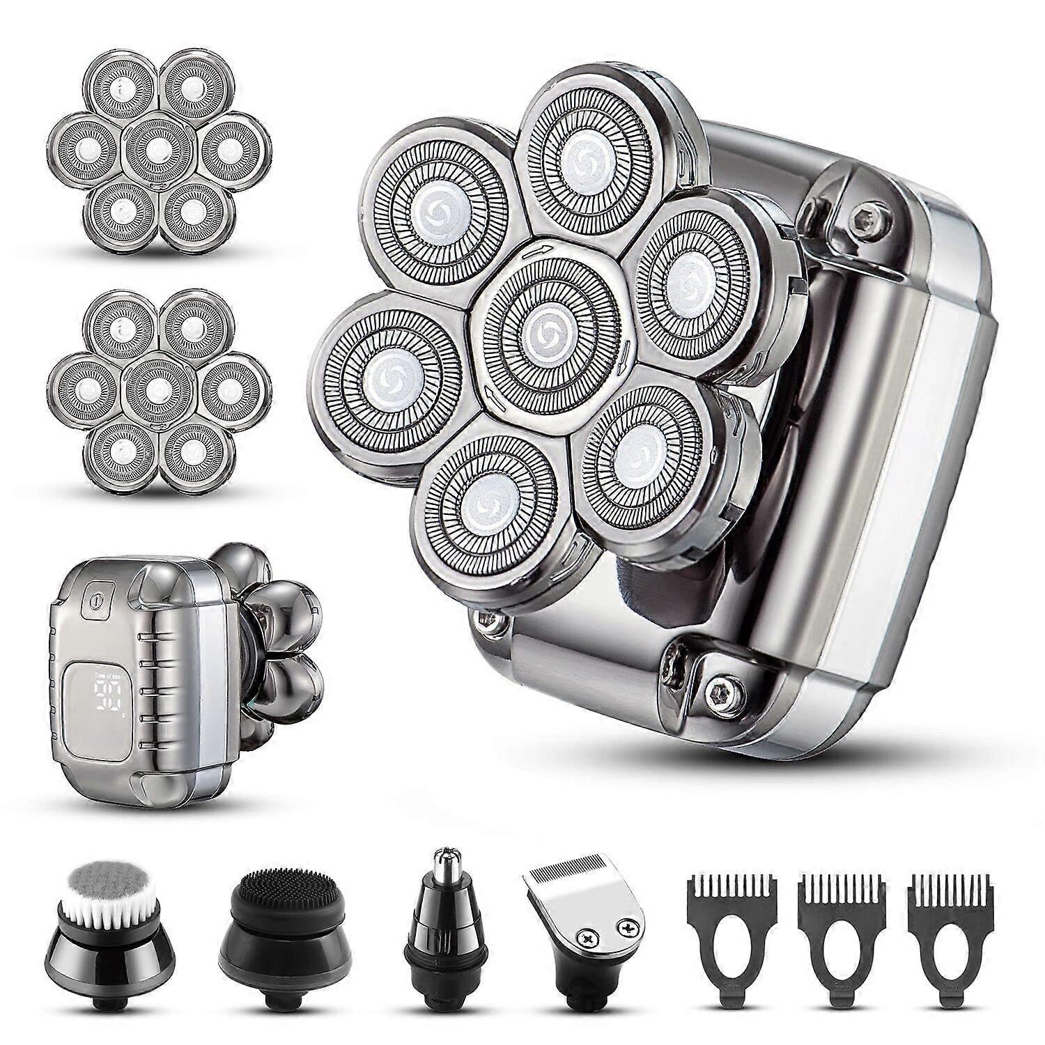 Electric Rechargeable Anti-Pinch Wet&Dry Rotary Close Bald Shaver