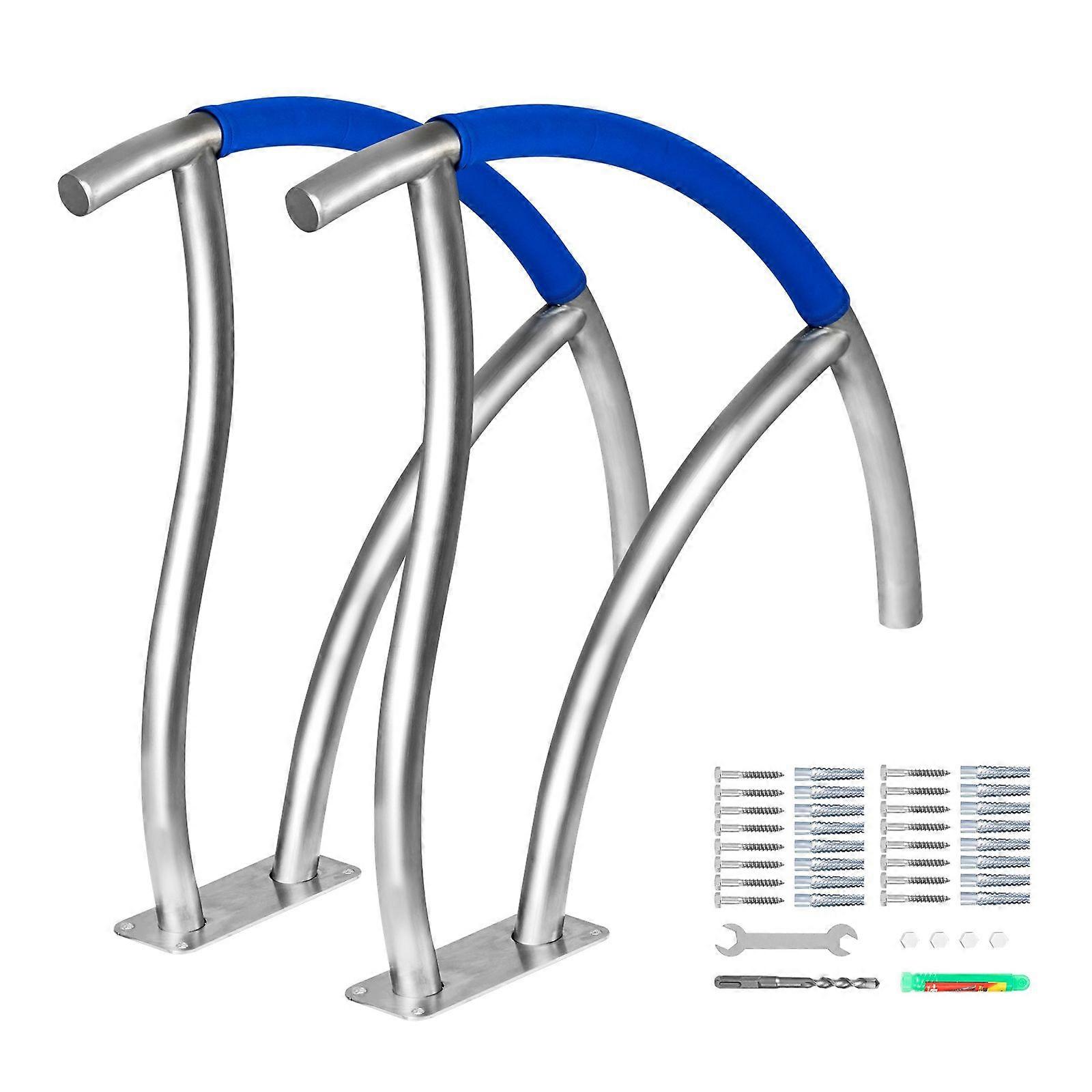 Aço inoxidável piscina corrimão agarrar escada 30x30 polegadas 2pcs