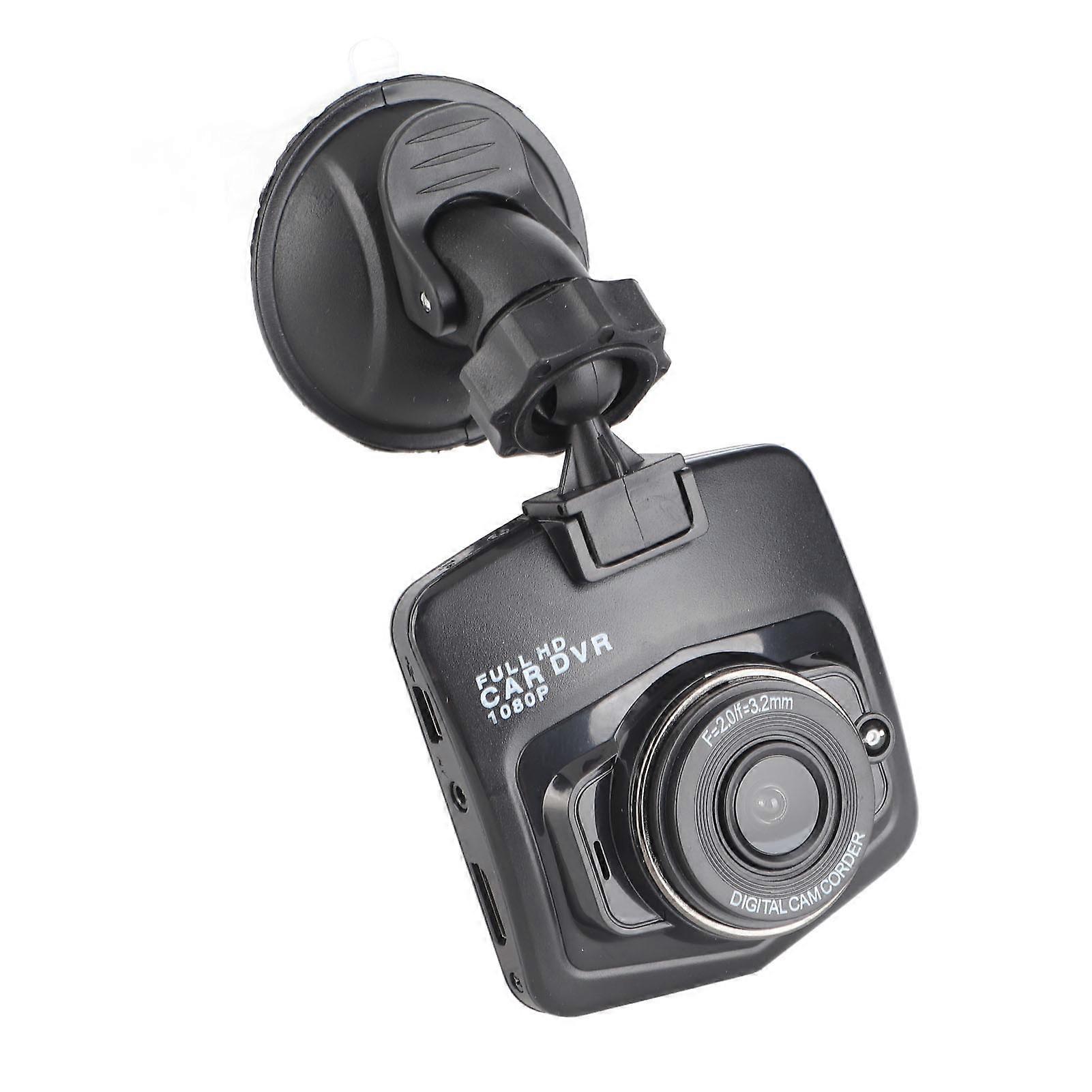 2.4インチカーダッシュカム1080Pナイトビジョンシェイキングプルーフロングスタンバイダッシュボードカメラドライビングレコーダーブラック