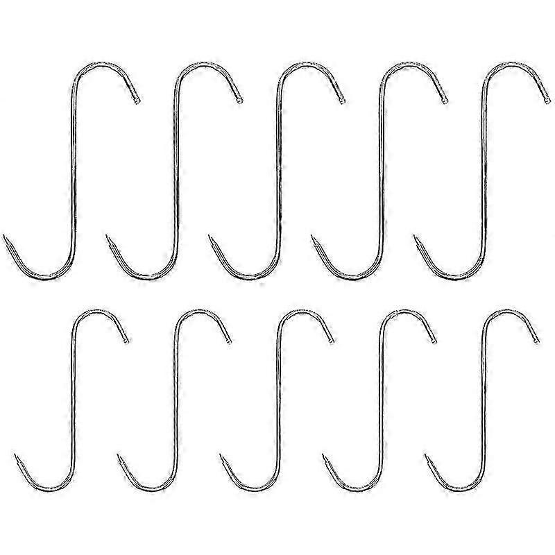 10 PCS Meat Hooks Poultry Hooks Butcher Hooks Stainless Steel S Hook