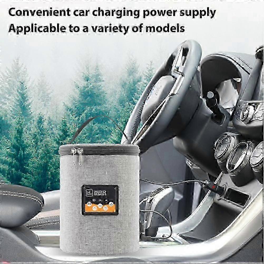 Portable Baby Bottle Warmer Bag for Car Travel with Temperature Display and Food Warming Tote