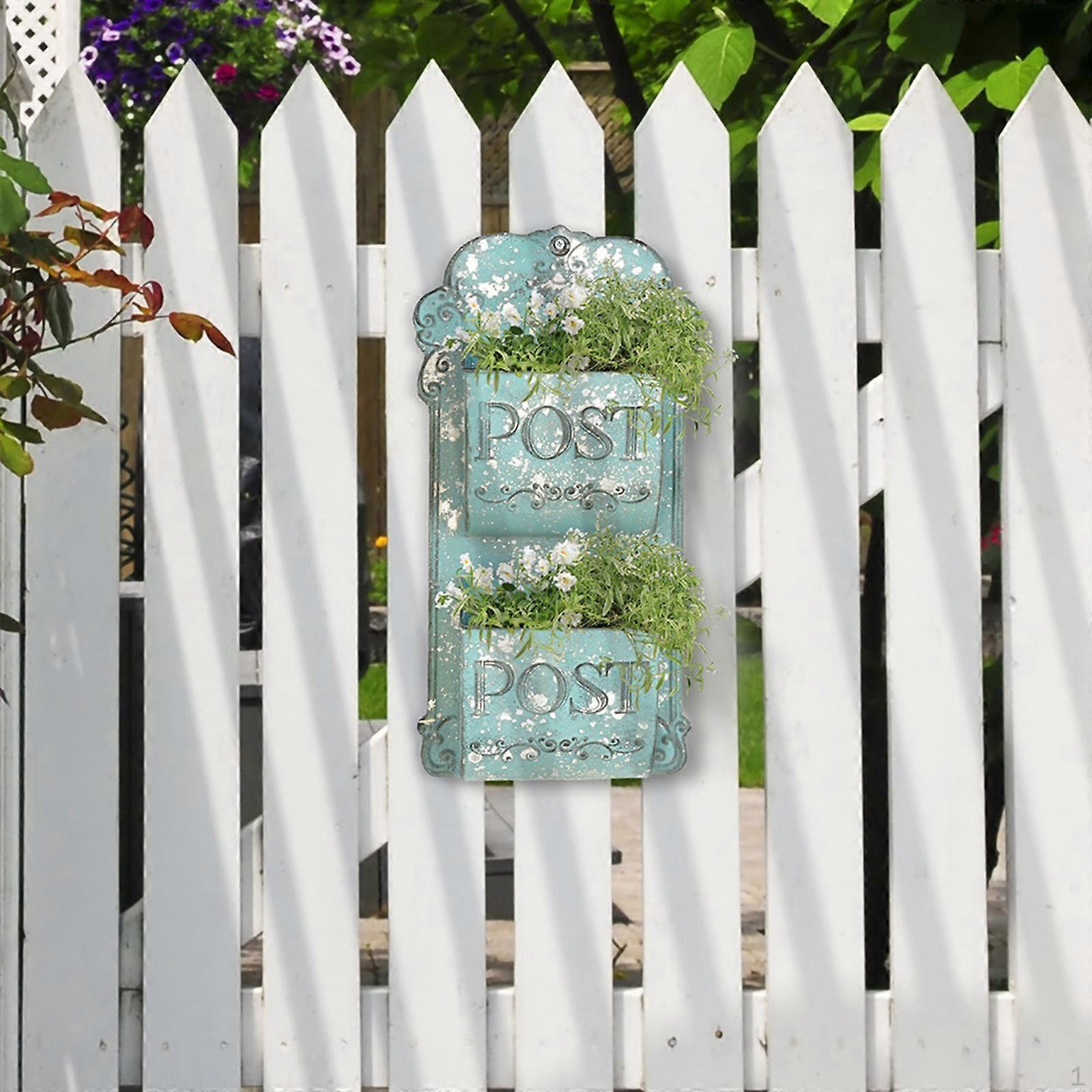 Wall Mount Mailbox Drop Box Antique Design Iron Postbox Newspaper Holder Hanging Mail