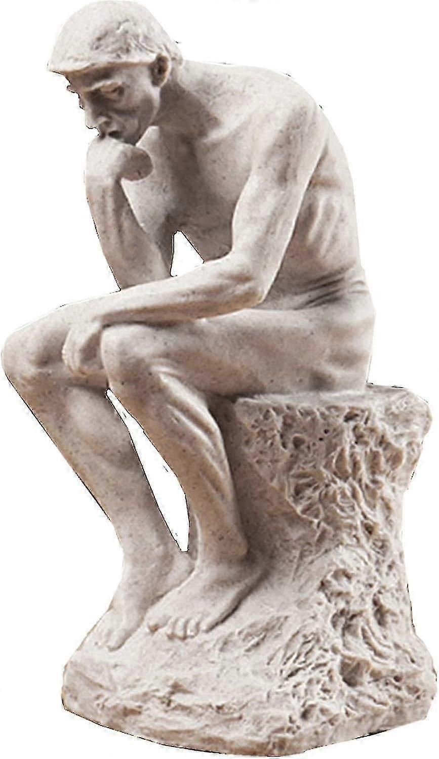 La statua del pensatore in bronzo retrò fuso a freddo premium - Design della figurina da collezione di grado premium da 9,64 pollici Rodin's The Thinker Inspired Decorative Stat