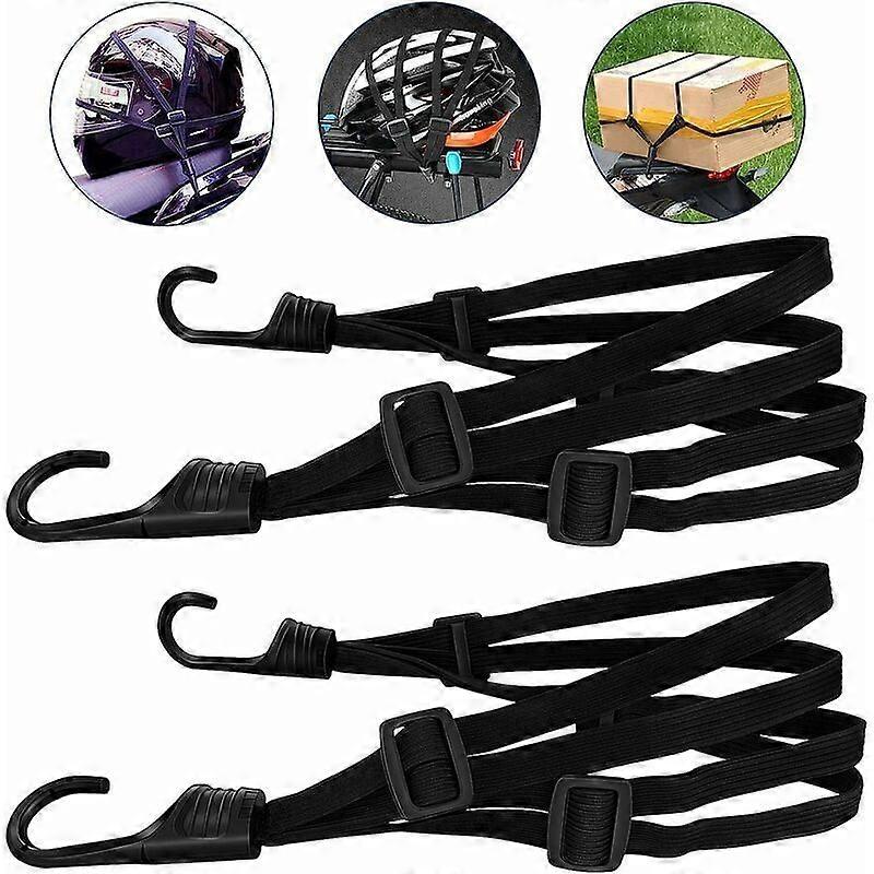 2 Pieces Bungee Cords with Hooks, Bike Bungee Cord, Motorcycle Bungee Strap, Luggage Strap, Helmet Strap, Black Bungee Cord, Motorcycle Strap etc. (60