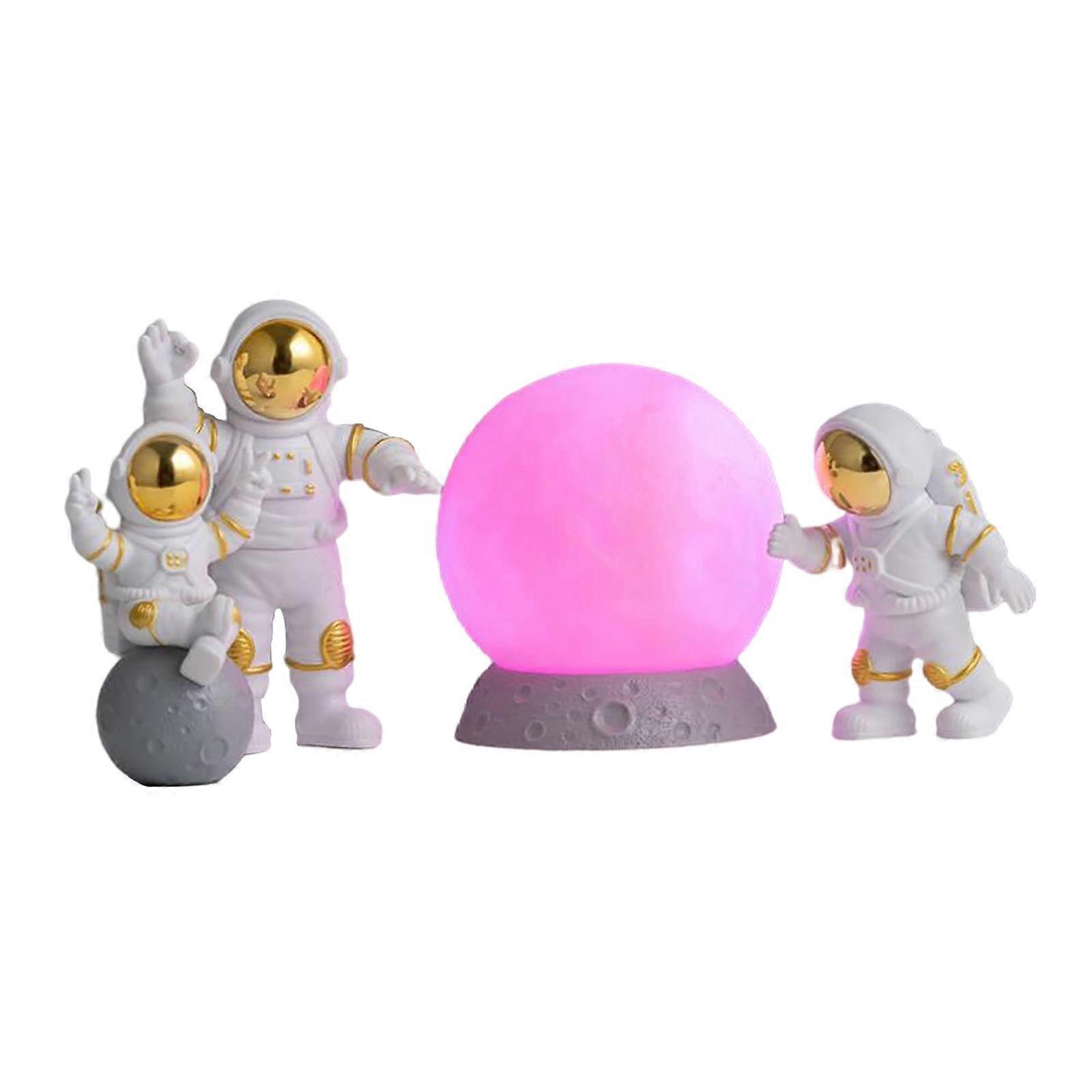 Astronaut Desktop Statues Set Present Creative Gifts 3D Moon ,Cake Decoration