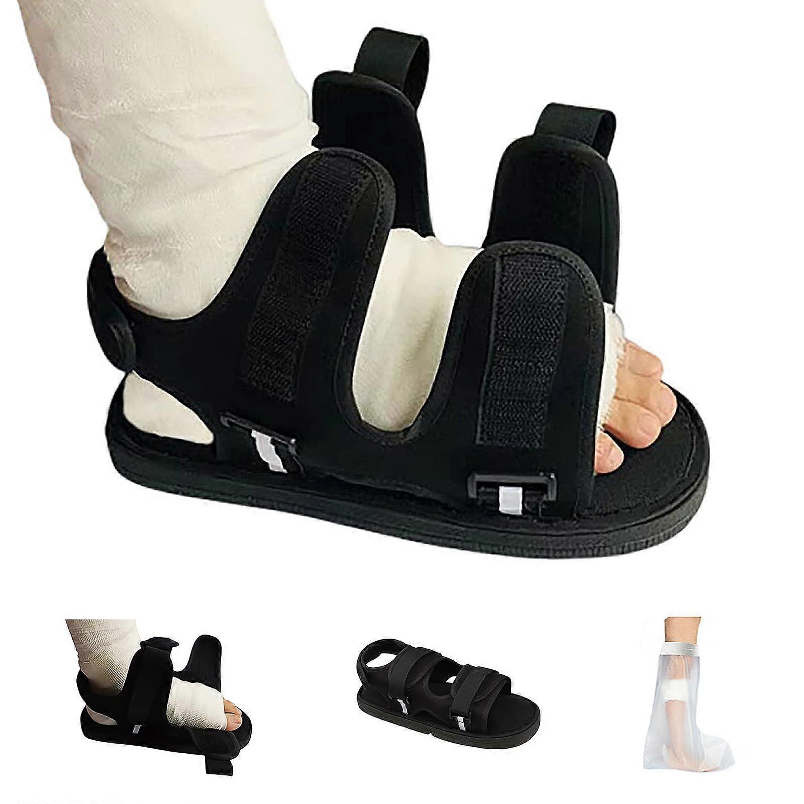 Post Op Shoe for Broken Foot,Adjustable Walking Boots Recovery Cast Shoe Covers
