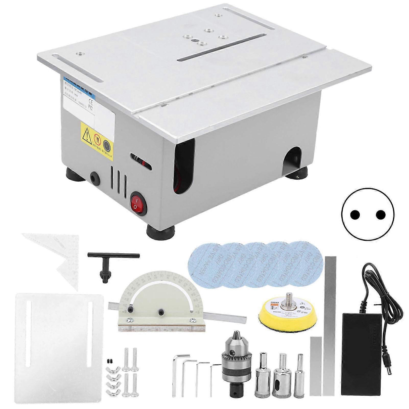 Mini Table Saw Silver MultiFunction Woodworking DIY Model Cutting Tool 96W