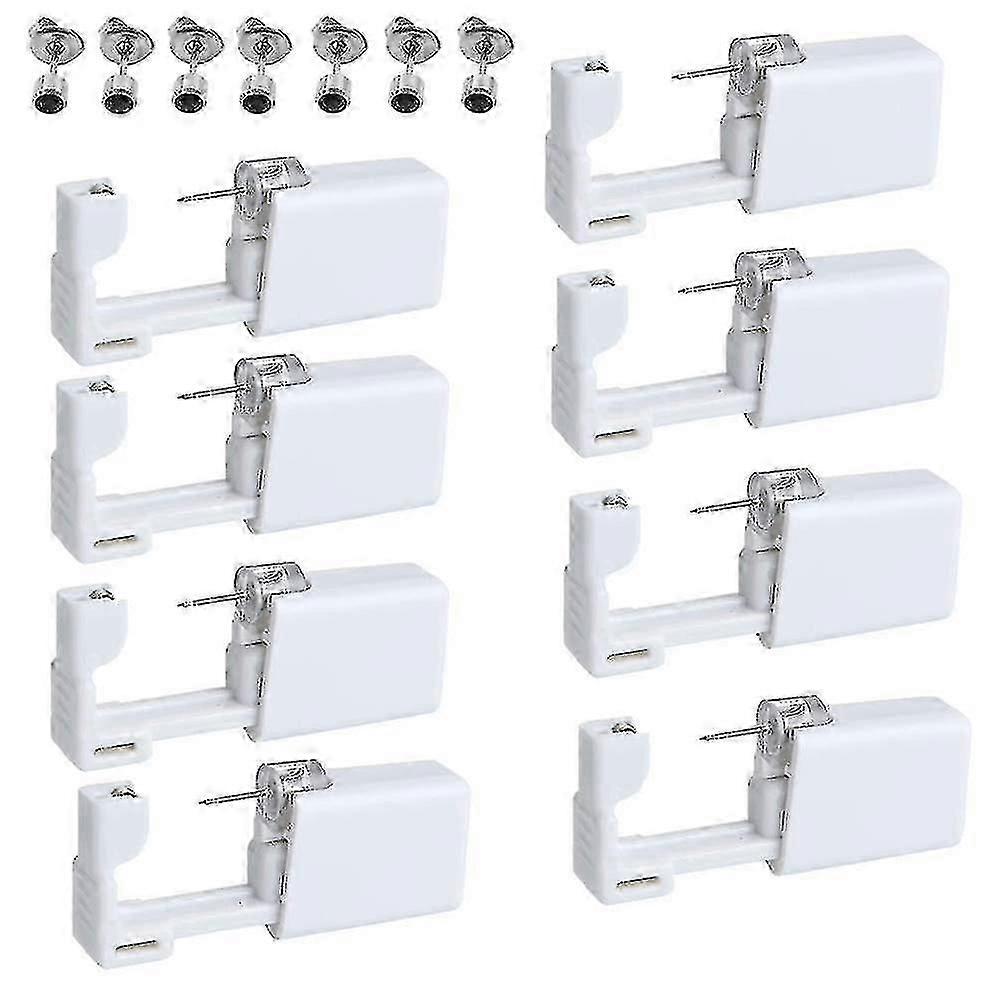 8 Pack Disposable Ear Piercing Gun With Ear Studs Asepsis No Pain Safety Self Ear Piercing Gun Kit Tool