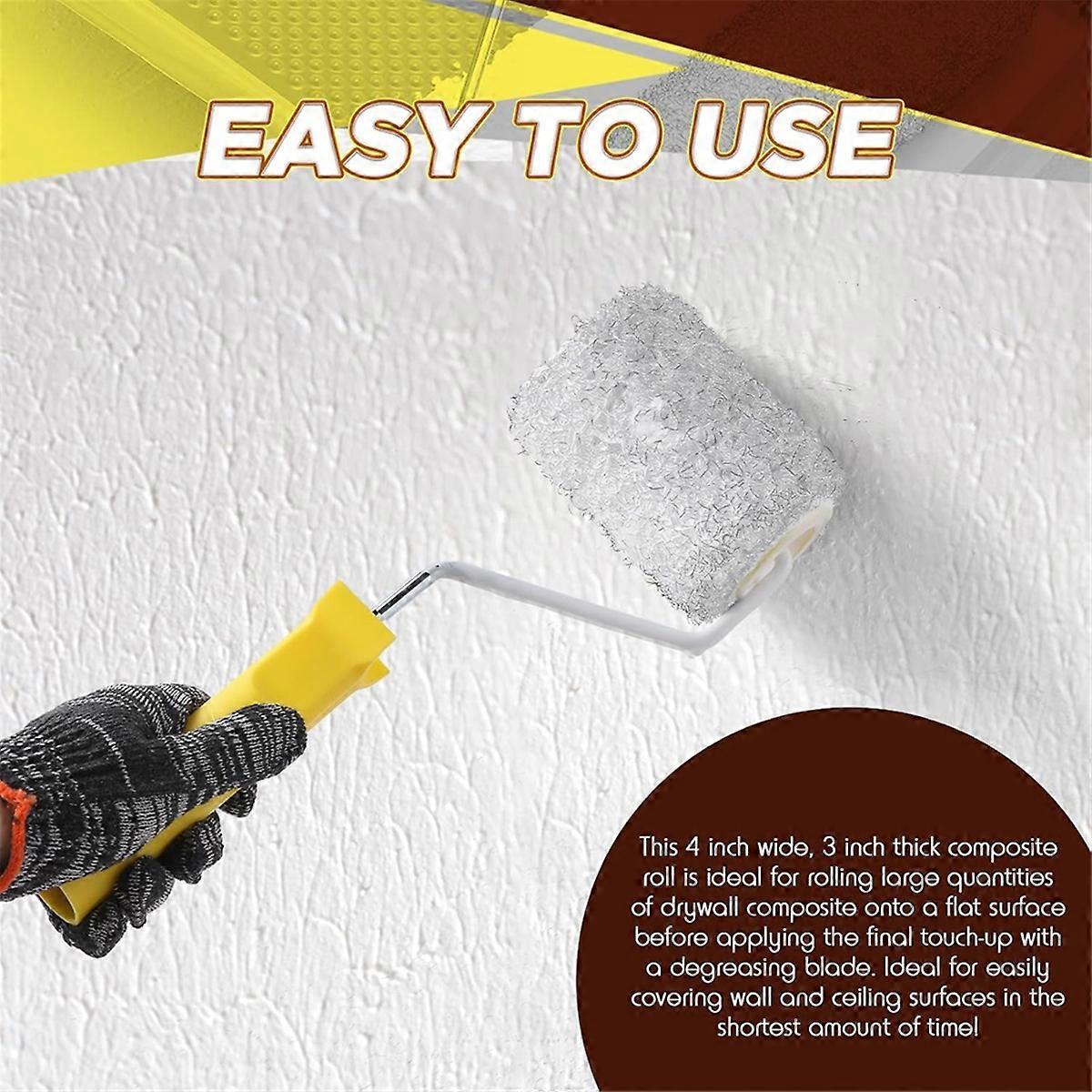 3Pcs Drywall Compound Roller Cover with Paint Frame