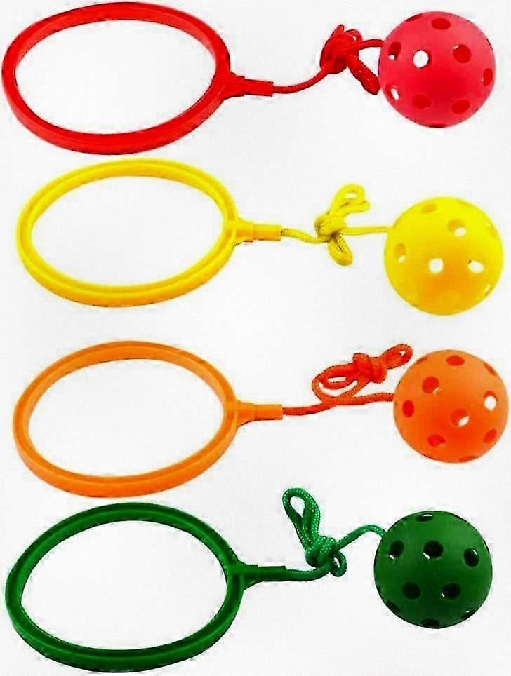 Set of 4 Colorful Ankle Skip Balls for Kids, Jumping Sports Swing Balls, Fun Fitness Jump Rope Game for Boys and Girls