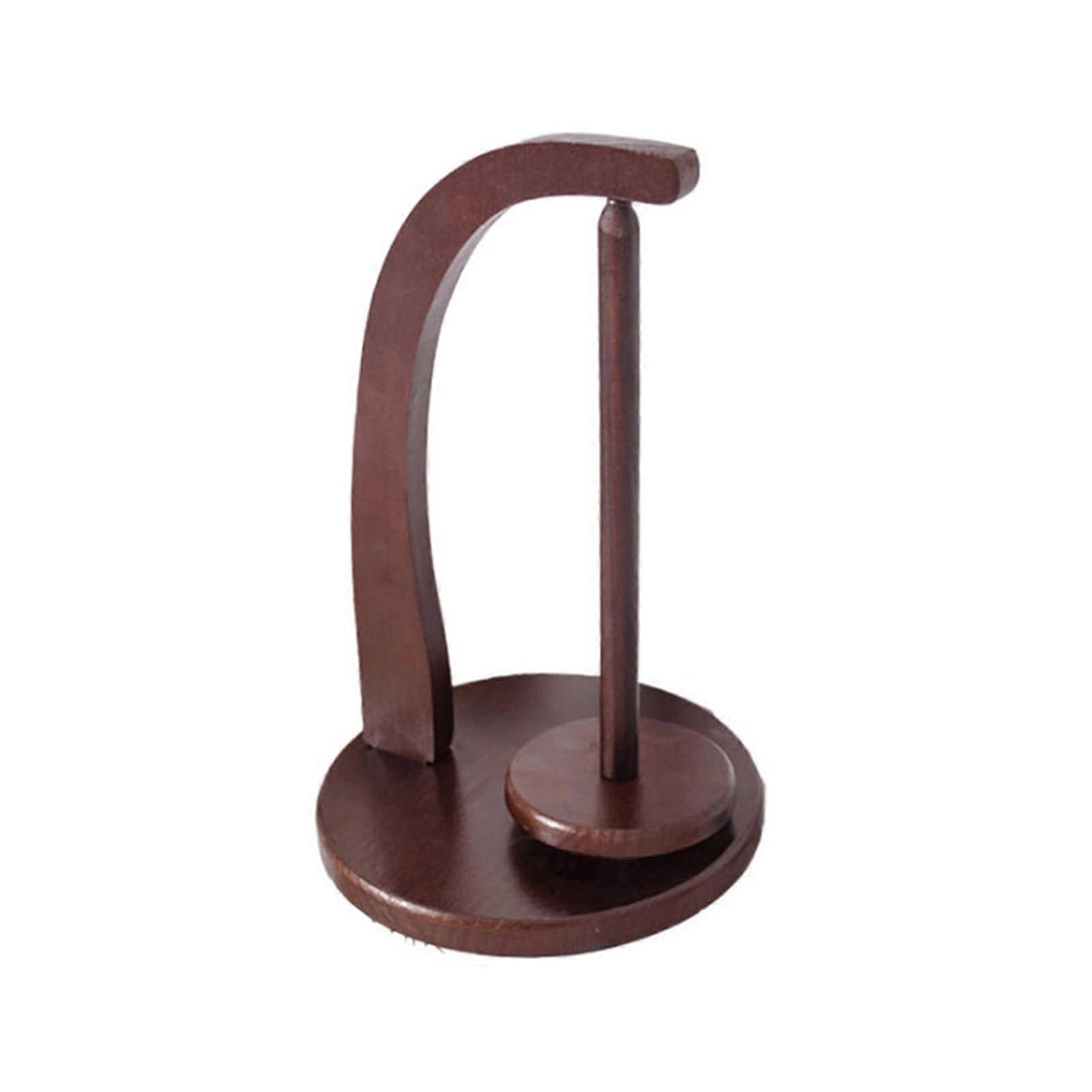 Magnetic Pendulum Wooden Yarn Holder for Crocheting, Attachments Smooth Rotation Sturdy Design Spinning Wheel Storage Rack Brown