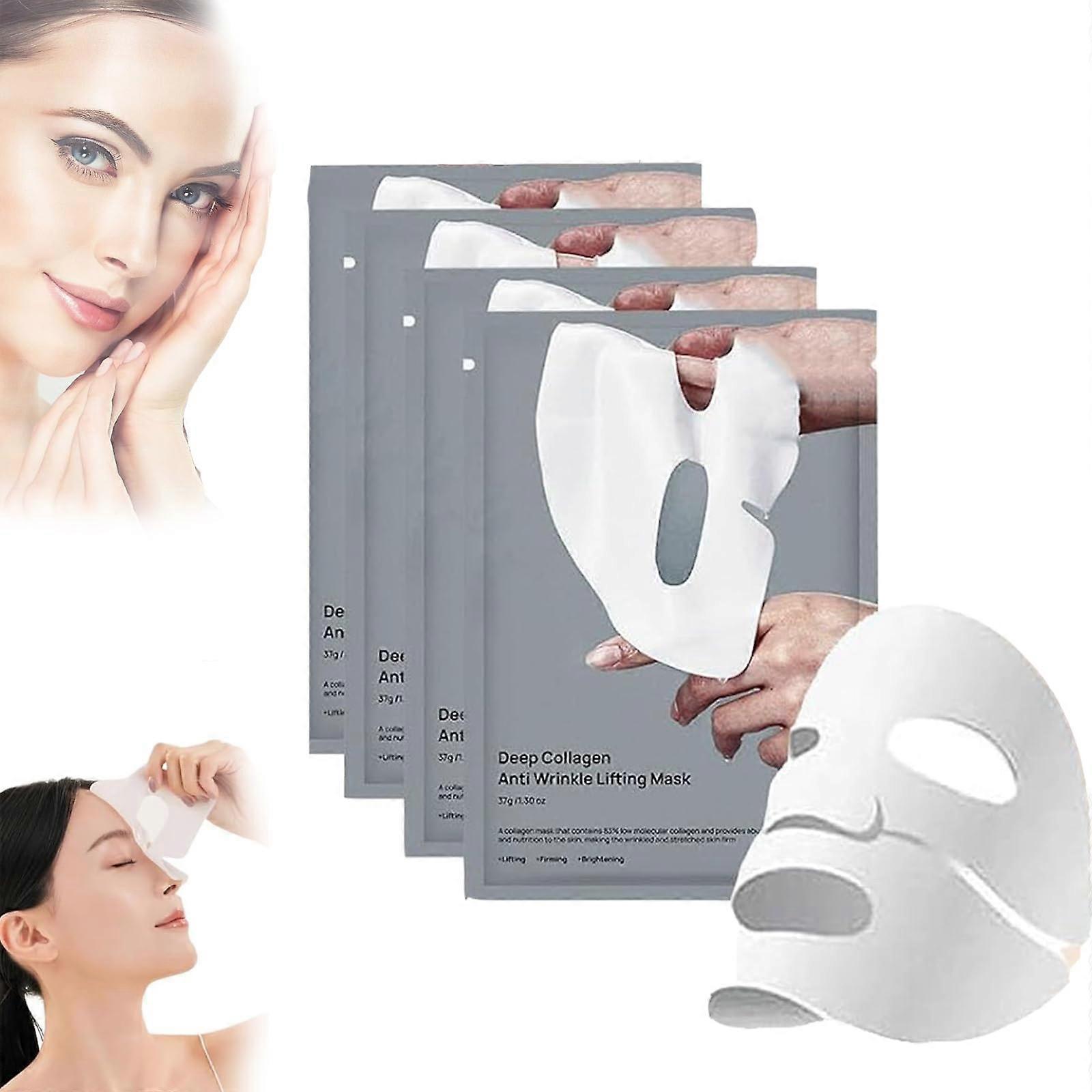 Instanceh Collagen Face Mask, Deep Collagen Anti Wrinkle Lifting Mask, Hydrating (4pcs)