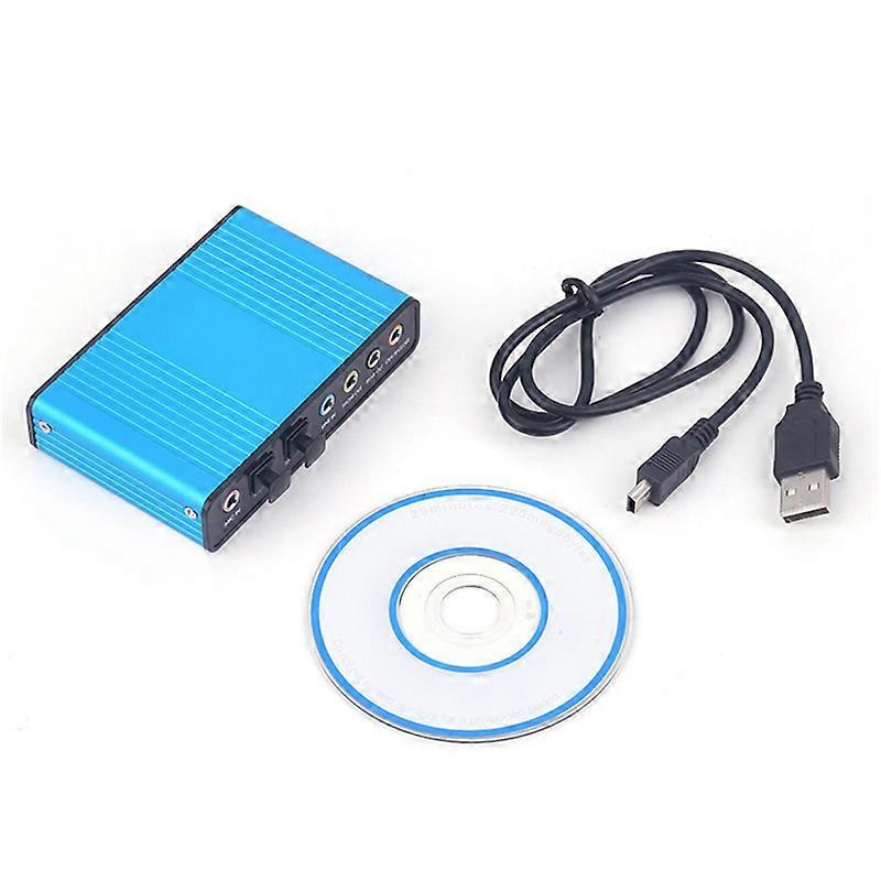 USB Optical Sound Card 6 Channel 5.1 External Reverb Sound Card Black