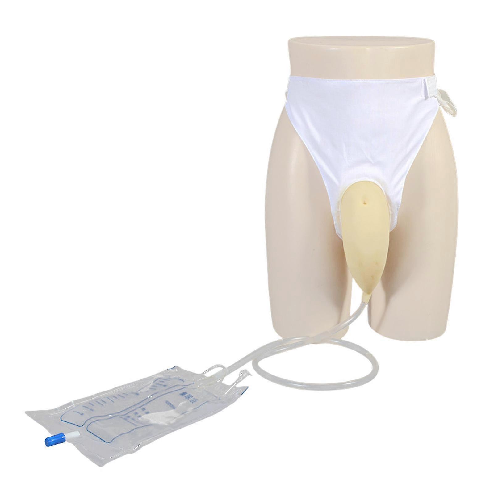 Silicone Urine Collector Bag Comfortable Leak Designs For Men Outdoor Urination Solution For Travel And Use Cloth  White cloth plastic