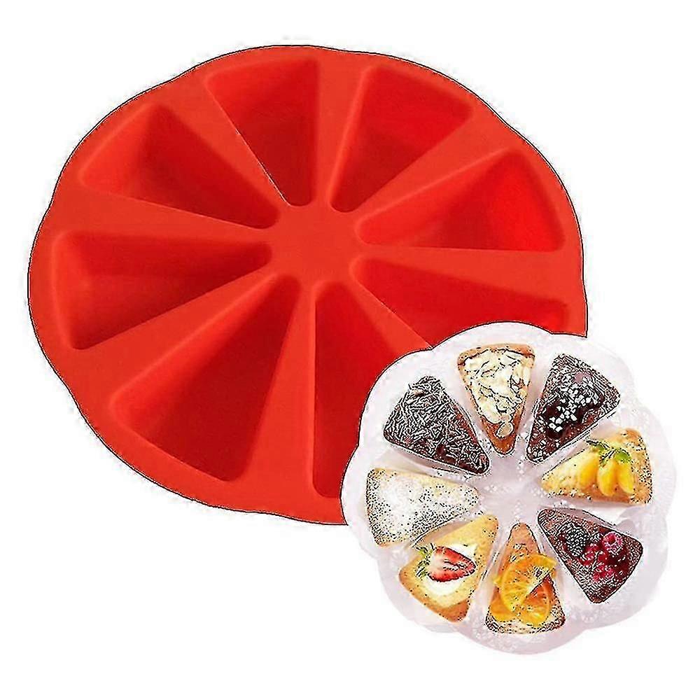 Baking Molds Triangle 8 Cavity Silicone Cake Mold,red