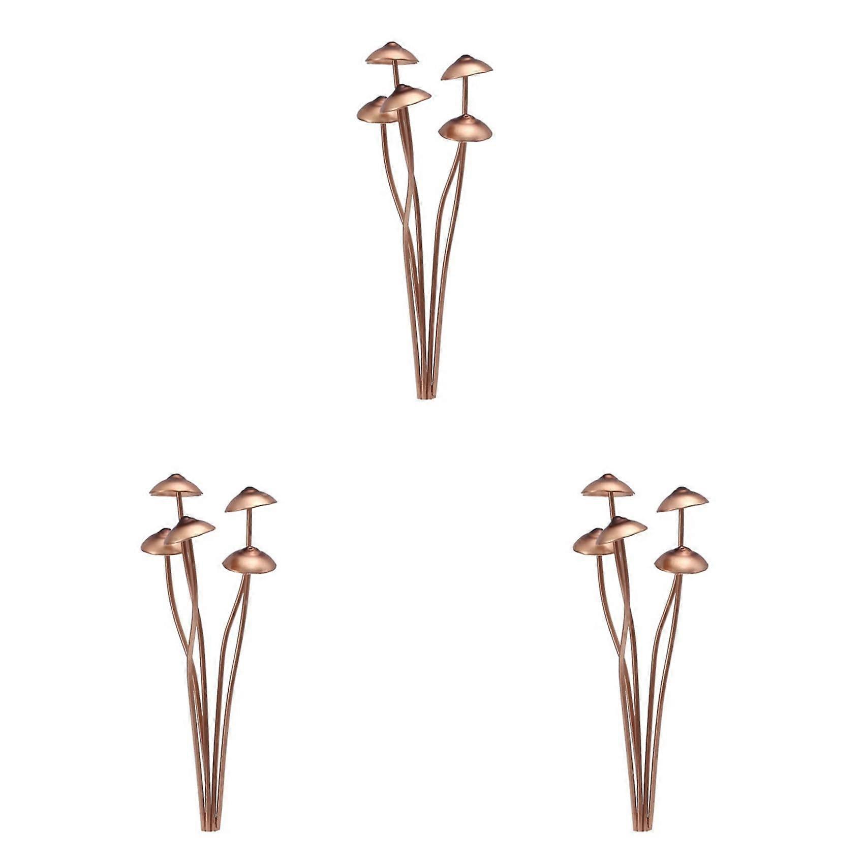 3X Metal mushroom garden sticks, perfect for spring outdoor decoration