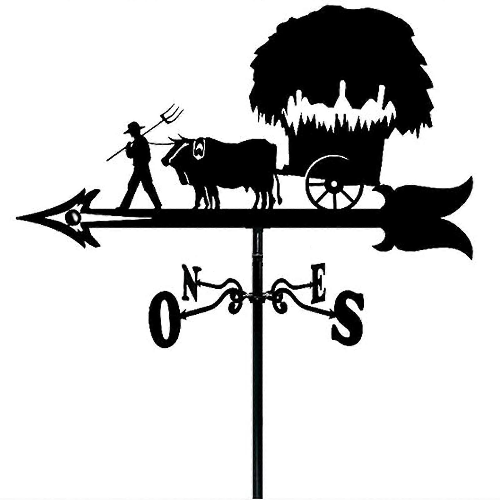Old Man and Cow Wind Direction Indicator for Yard Garden Roof 35x50cm