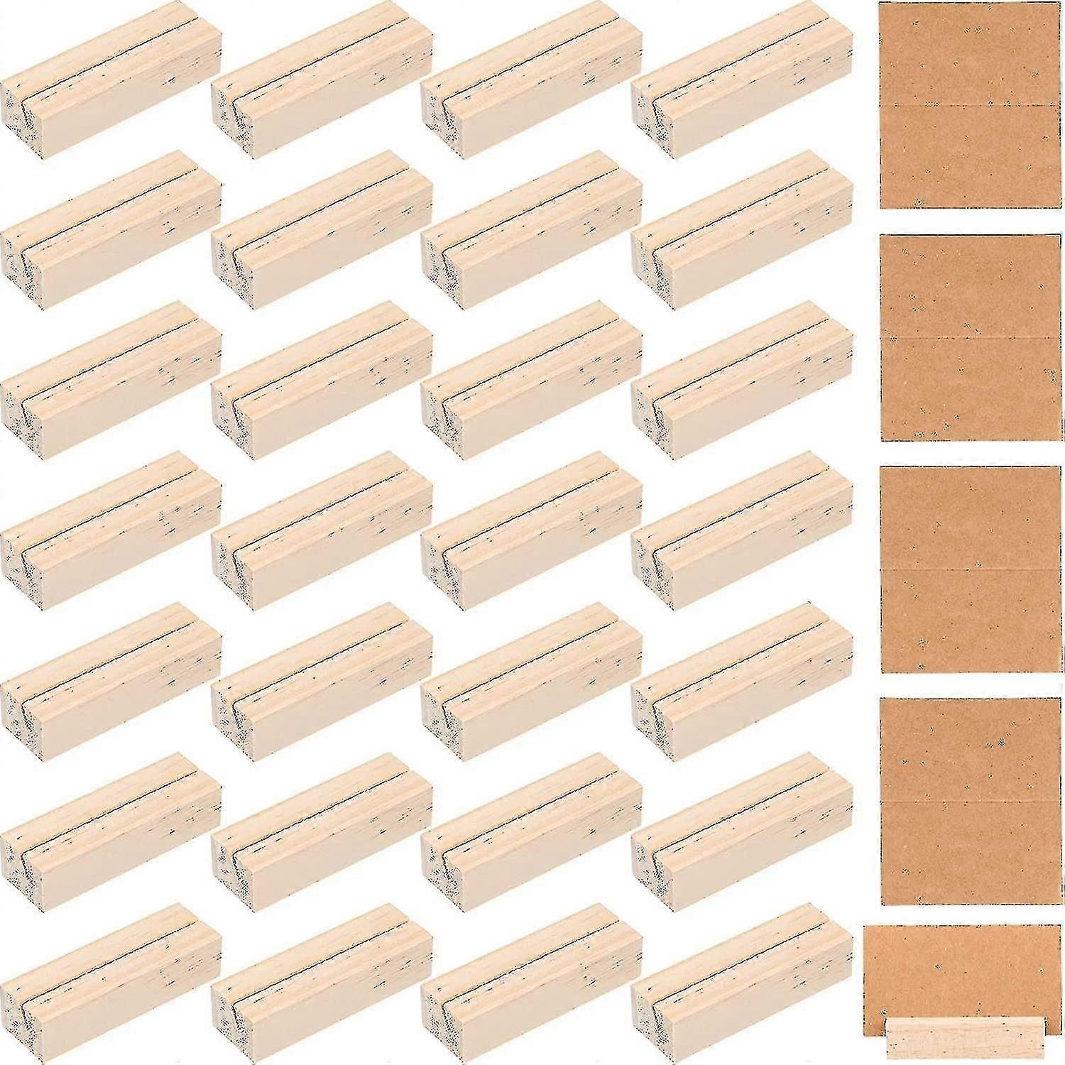 30 قطعة حاملي علامات خشبية رقم الجدول تقف حاملات البطاقات مع بطاقات ورقية لحفل الزفاف CE -ASDF