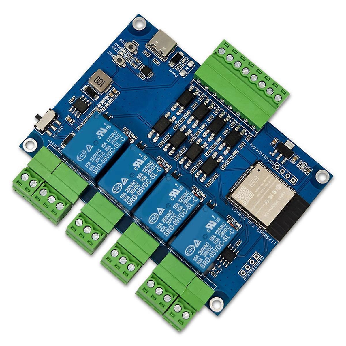 ESP32 RS485 Modbus Modulo relè a 4 canali 7-24V TYPE-C Integrato CH340 con supporto WIFI Bluetooth M