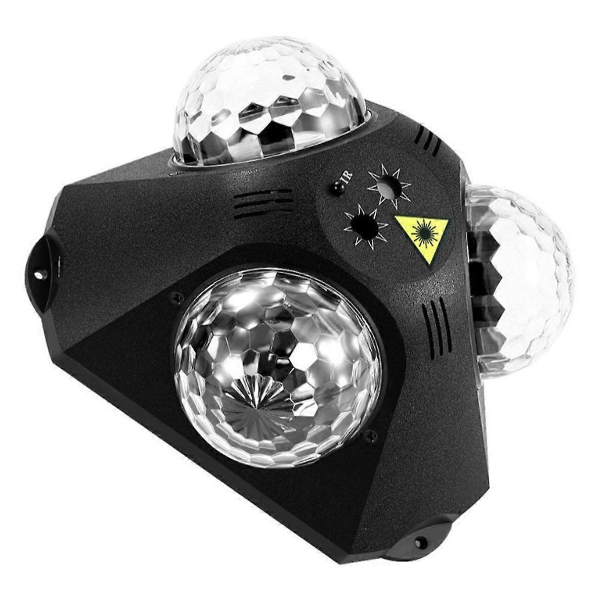 Party Light DJ Three-Head Disco Ball Light with Pattern Projection and Voice-Controlled Laser Light
