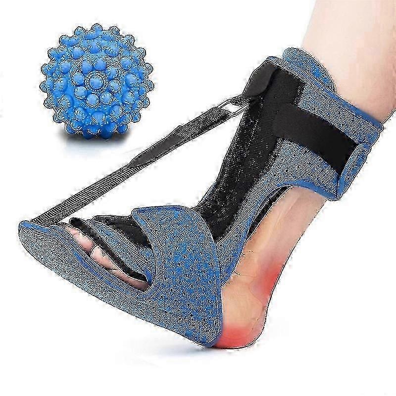 足底筋膜炎ナイトスプリントマッサージボール付き - ブルー