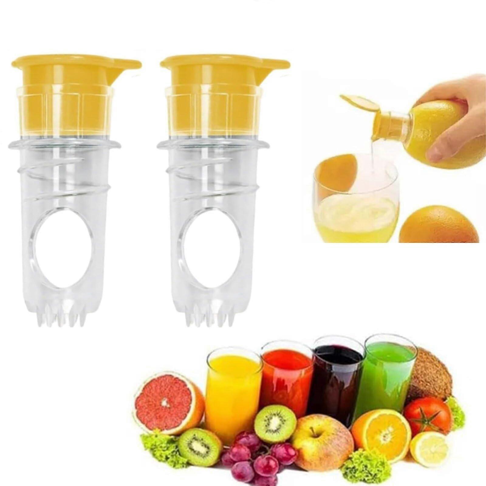 lemon squeezer with screw cap, manual lemon squeezer with integrated filter for cocktails, drinks, easy to use Yellow