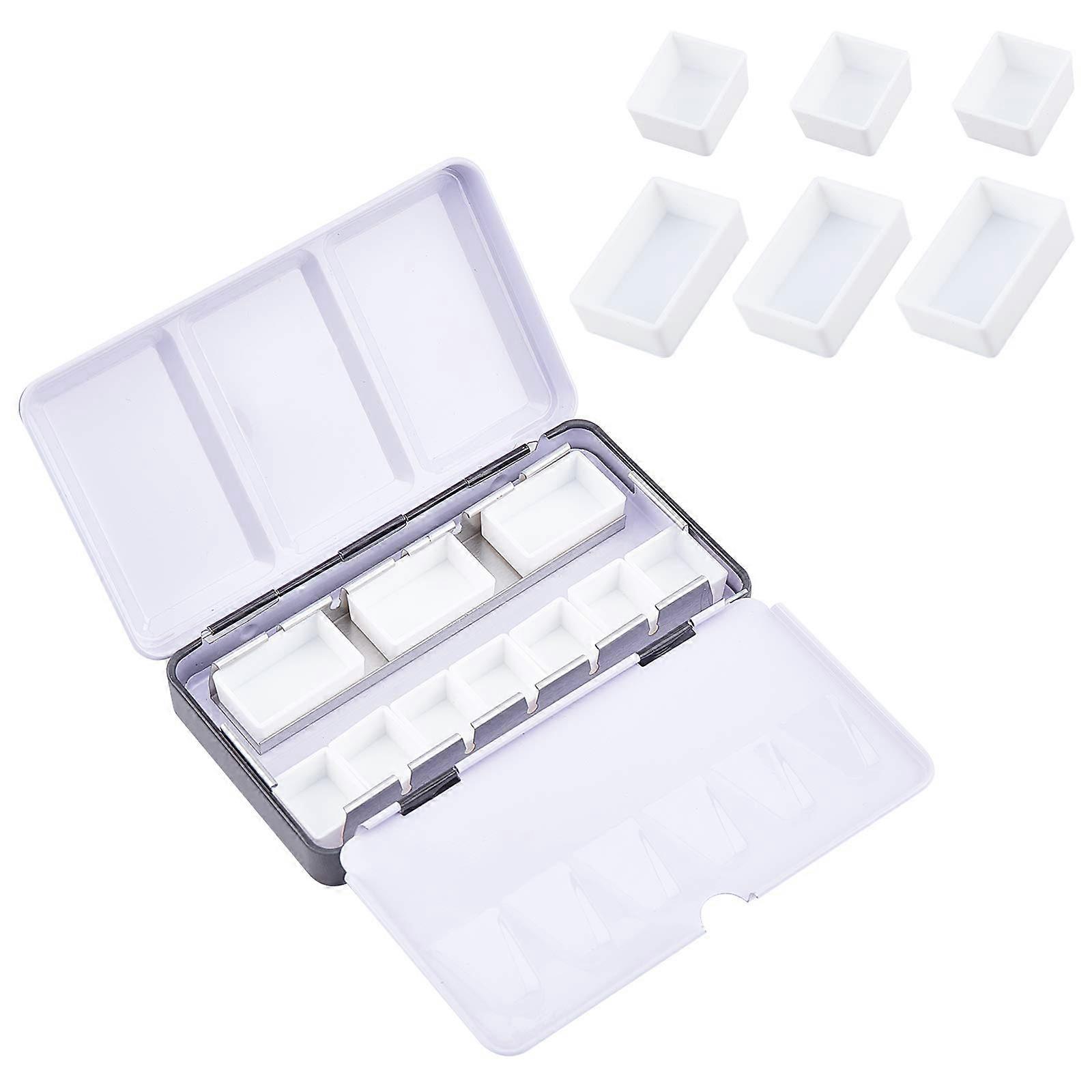 PandaHall T Box فارغ بالألوان المائية مع 12 نصف مقالي 8 مقالي كاملة 12.5x7x2.2 سم