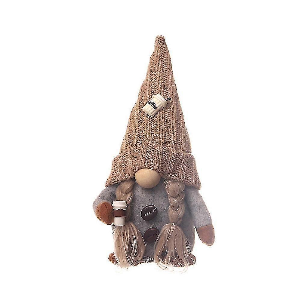 Knitted Couple Coffee Gnome Cute Sofa Tabletop Party Background