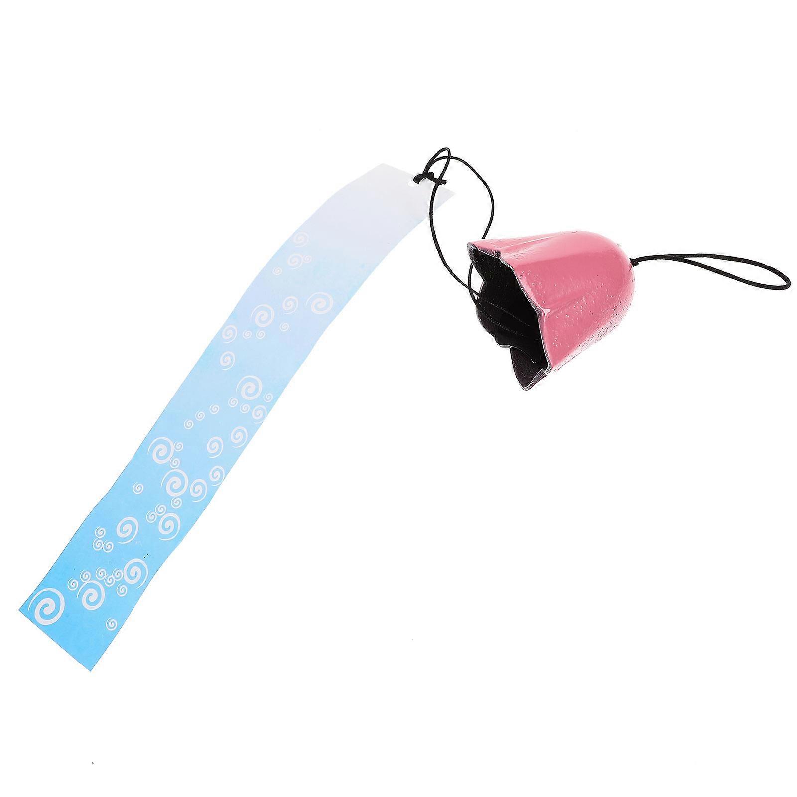 Housewarming Wind Chime Bell Pendant Pink 5.3X45CM Cast Iron Door Decor Home Ornament 1Pcs