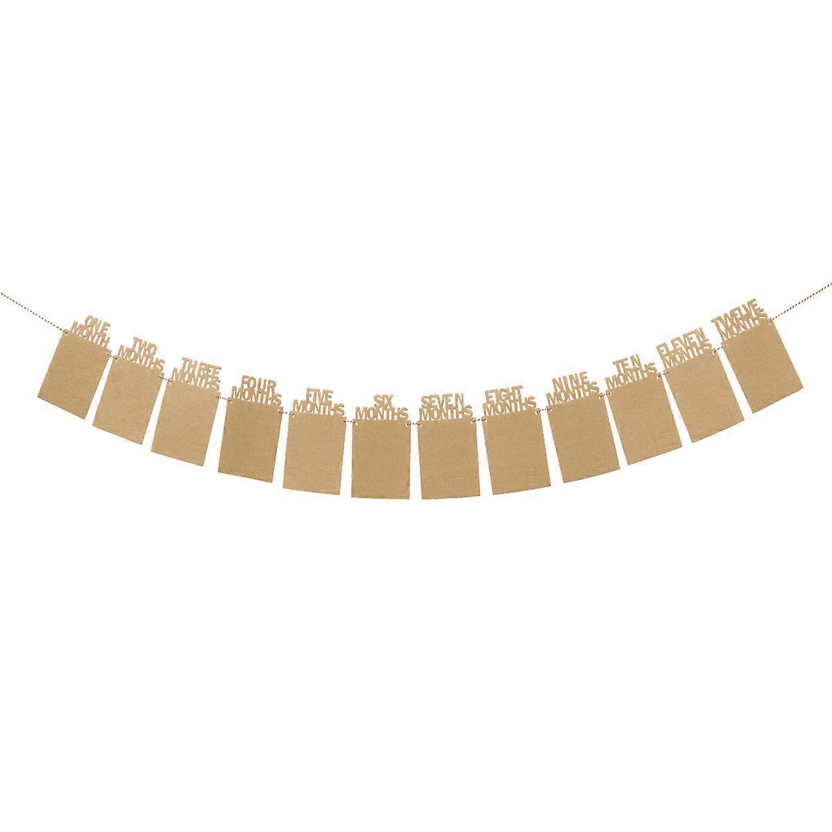 Photo Banner Baby First Birthday Decorations Kraft Paper Display Party Supplies 300*22cm Rectangular Photo Frame 1Set