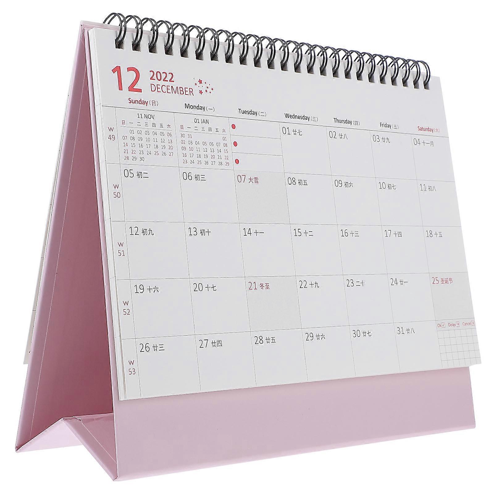Desktop Calendars Office Use 2022 Calendar Paper Rectangular Memo Writing 1Pc
