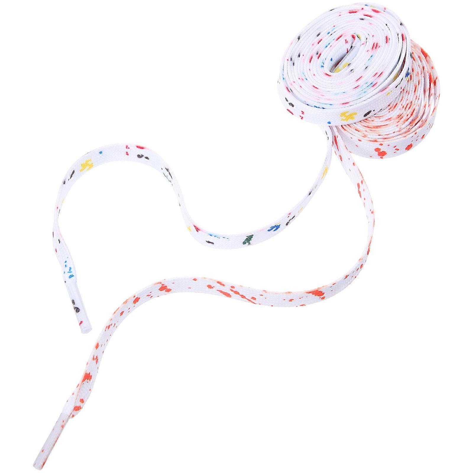 Sneakers Shoelaces Shoe Strings for Casual Wear Colorful Splatter 160cm Flat Fabric Compatible with Shoes 2Pairs