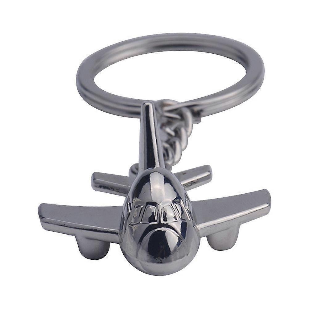 飛行機キーホルダーメタルキーホルダークールカーキーリング財布バッグペンダントデコレーションクリエイティブプレゼントパーティー好意シルバー1個