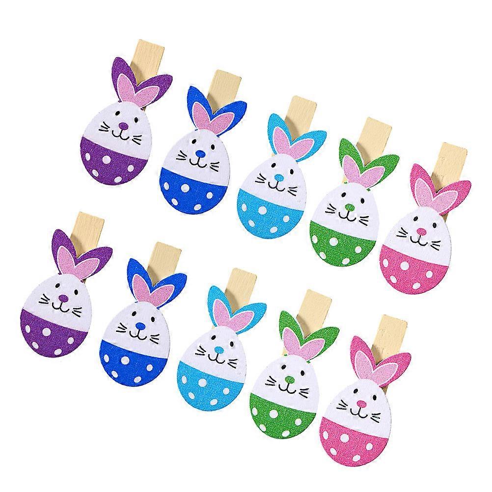 Easter Wooden Photo Clips Rabbit Shape for Office Decoration 4x2x1.5cm Holding Photo 40Pcs