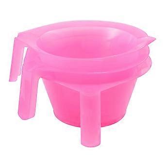 3pcs Hair Color Mixing Bowl DIY Hair Dye Hair Coloring Bowl Sturdy Hair Tint Cup with Handle for Salon Barbershop Hairdressers (Pink)