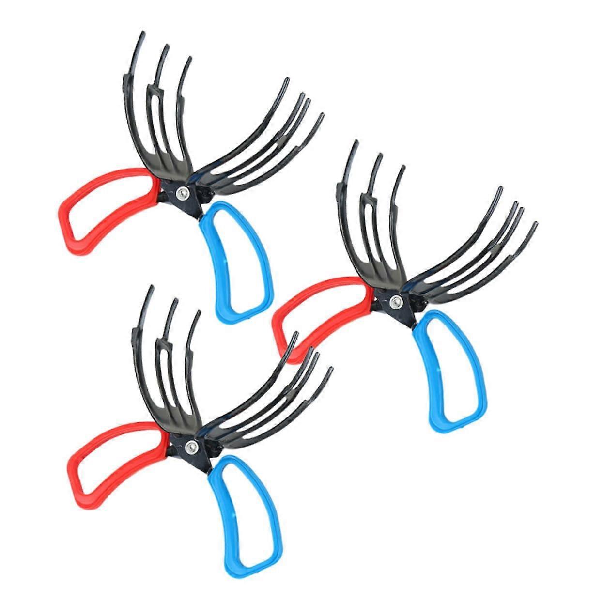 Fish Clamp Pliers Set of 3, ABS Fish Grip Holder with 3 Claws, Fishing Equipment for Catching and Handling Fish