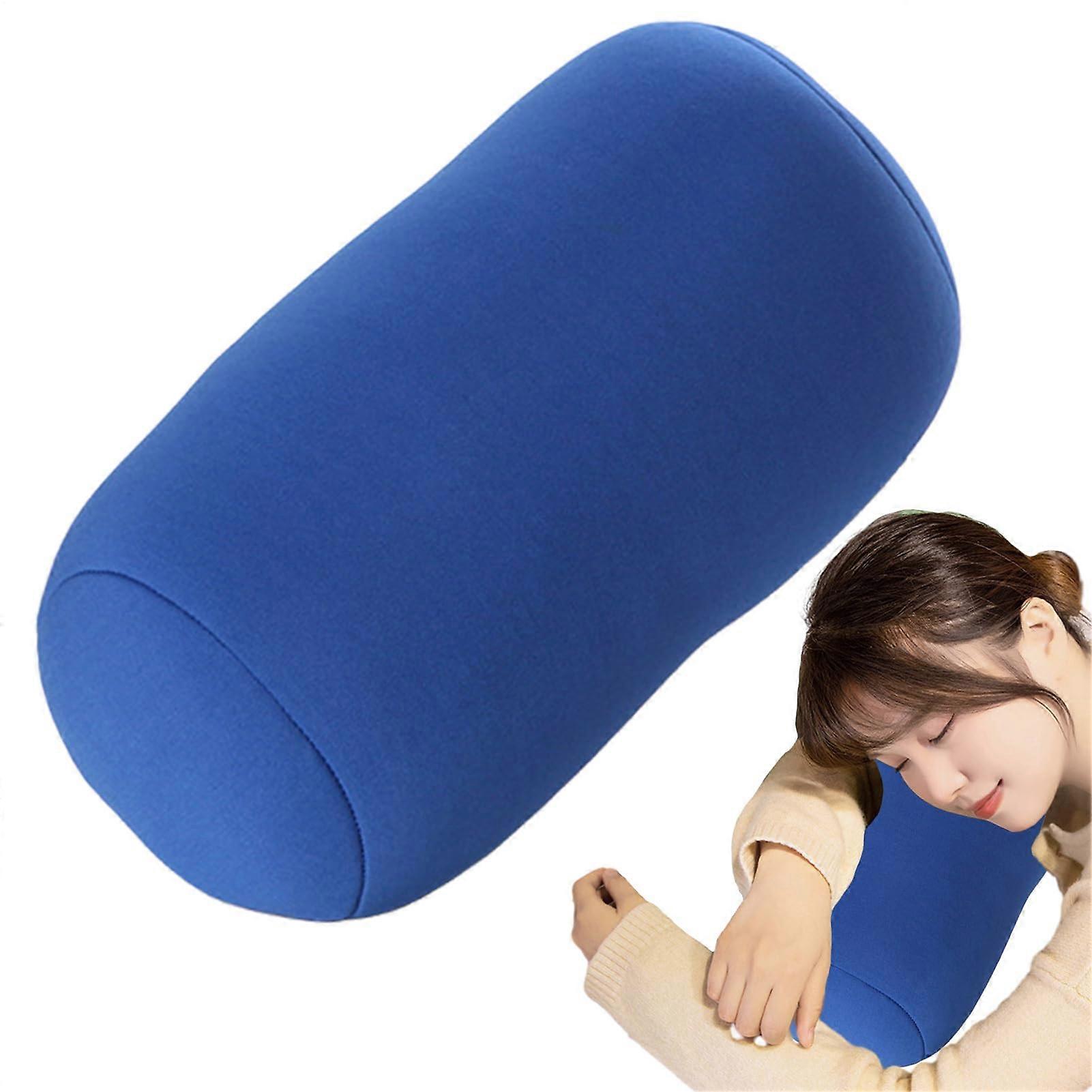 Microbead neck roll Soft, supportive back pillow for yoga, bed relaxation blue Ref: 7265