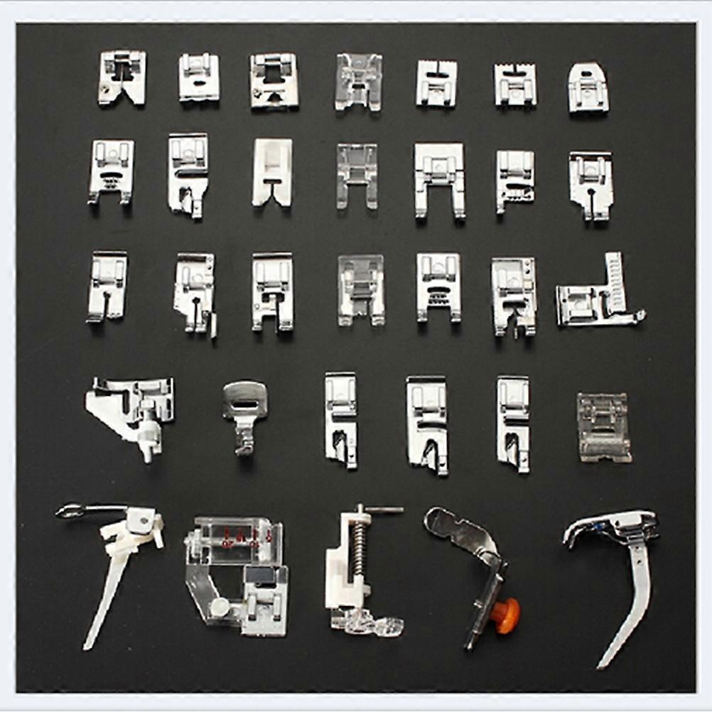 Presser Feet Sewing Compact Kit Craft Projects Silver 32Pcs