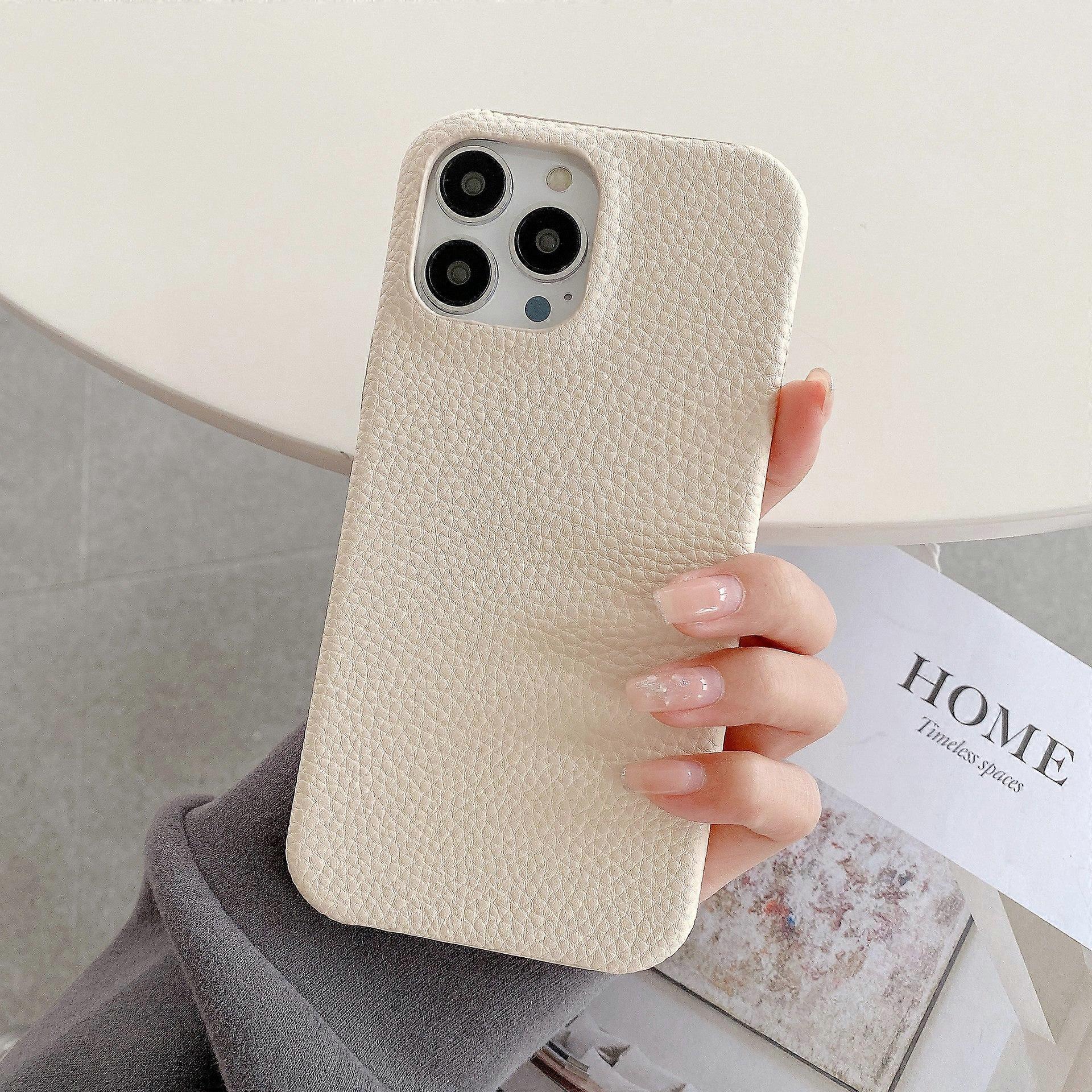 Case For Iphone 13 Off-white Lychee Texture Leather Feel No3678