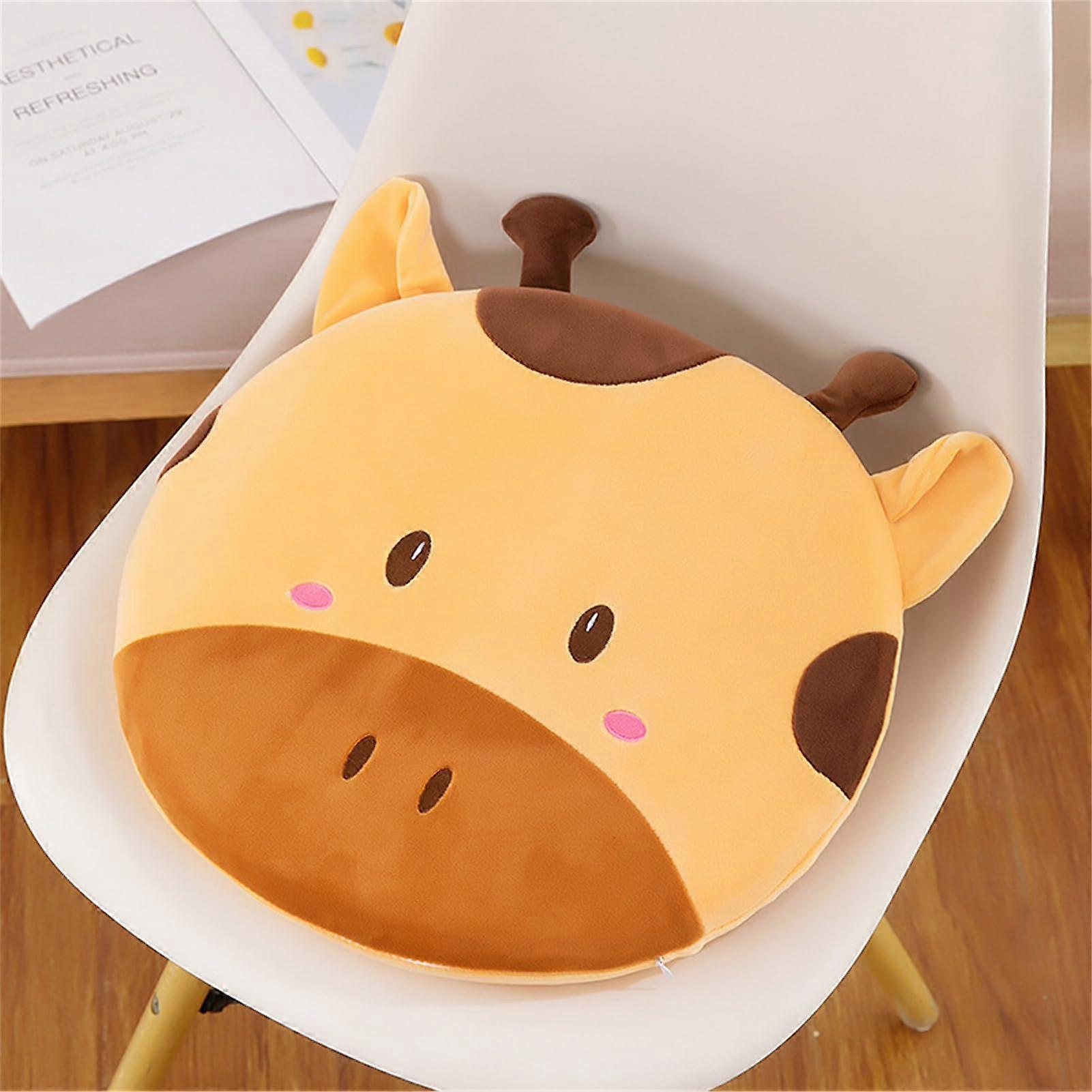 Children's Seat Cushion, Round Memory Foam Chair Cushion for Kids, Giraffe Design Animal Floor Cushion for School and Home