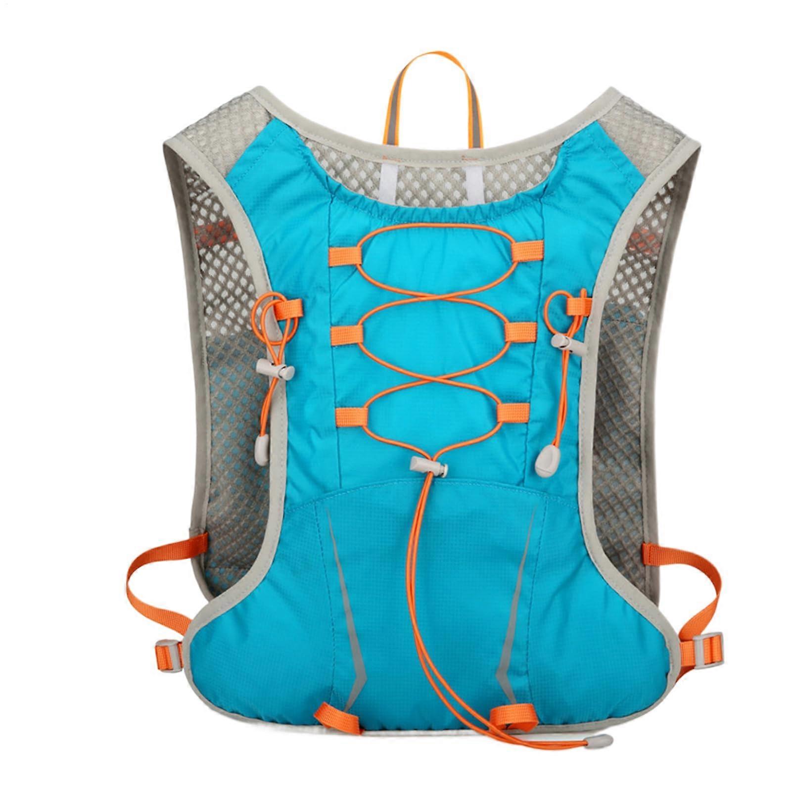 Blue Jogging Day Backpack with Hydration Pack, Adjustable Reflective Design, 37 x 20 cm, Multiple Pockets for Storage