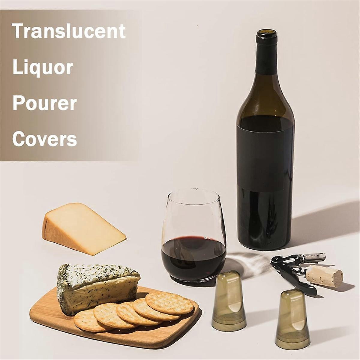 24 Pieces Liquor Bottle Toppers for Liquor Pour Bottle Covers Universal Pour Dispenser Bar Dust Rubb
