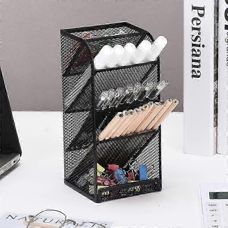 Beautiful desk storage box, 5 compartment drawer storage box for stationery storage, oblique desktop pen holder for desk accessories storage