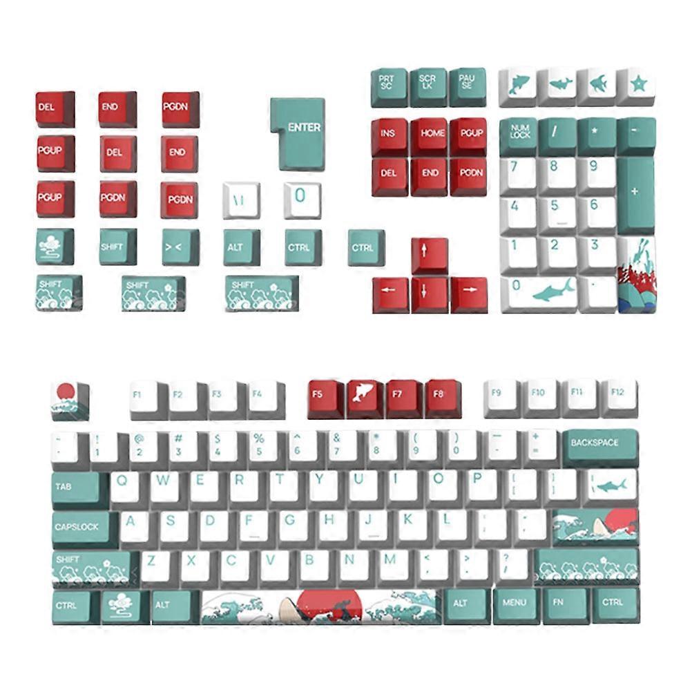Coral Themed 129PCS XDA Profile Mechanical Keyboard Keycaps – Durable, Non Fading Replacement Keycaps for Gaming Keyboards